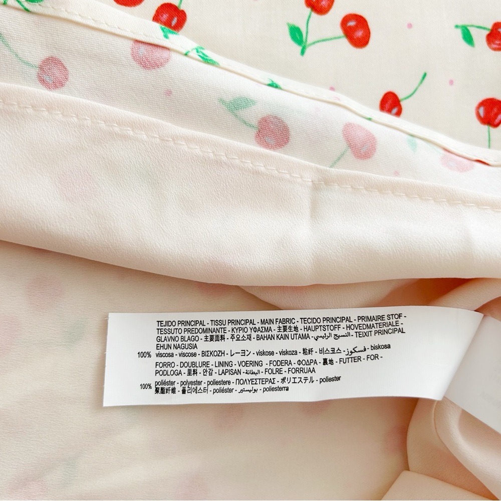 Zara cherry print satin mini dress - Picture 11 of 12